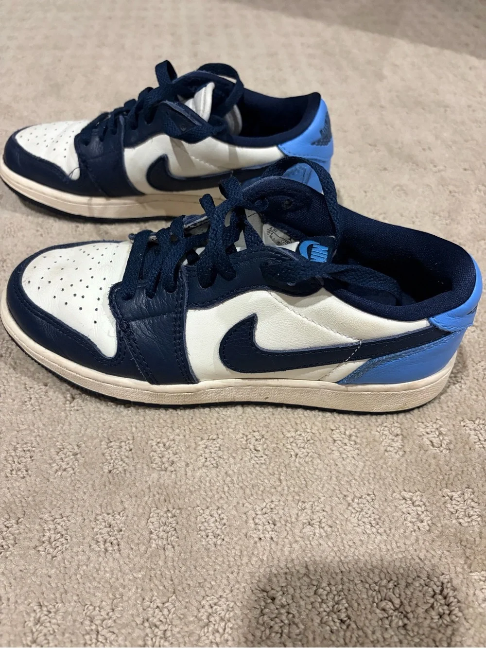 Air Jordan 1 Low - Nike Kids Sneakers - Navy Blue/Light Blue/Off-White